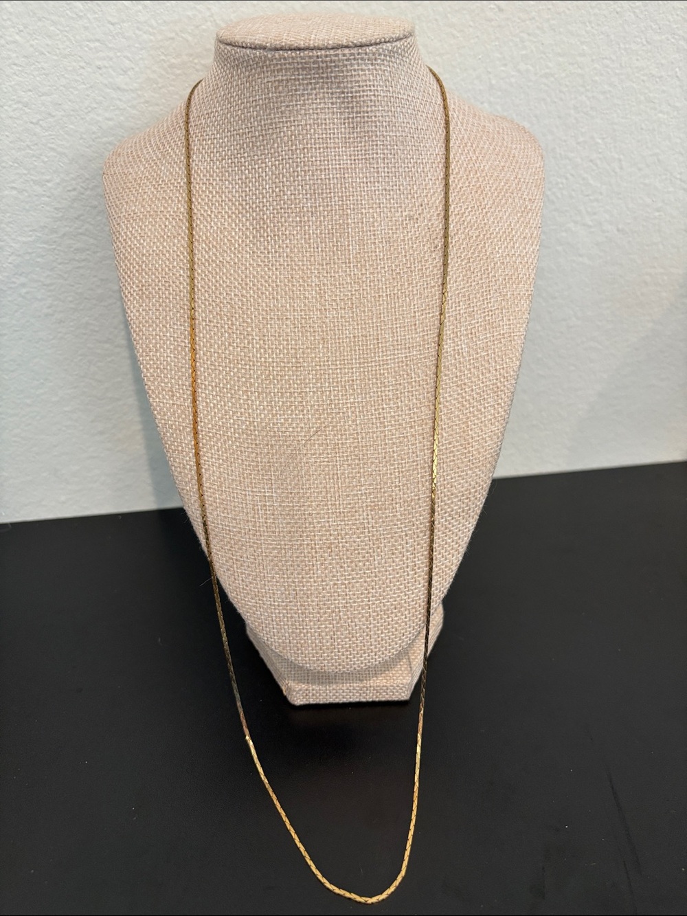 Vintage Signed Monet Gold Tone Herringbone Chain